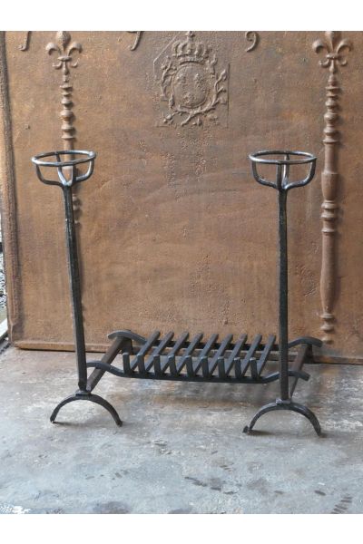 Antique Fireplace Log Grate made of Wrought iron 