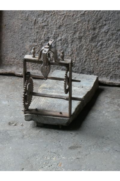 Small Antique Weight-Driven Spit Jack made of 15,149 