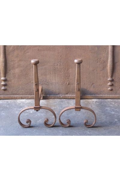 Antique Hand-Forged Andiron