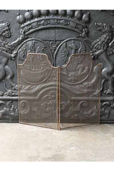 Rustic Antique Fireplace Screen