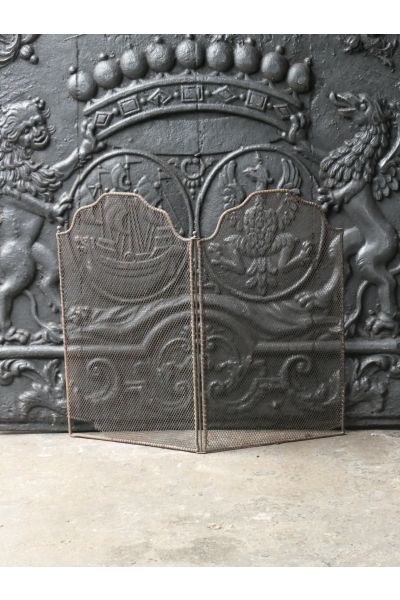 Rustic Antique Fireplace Screen