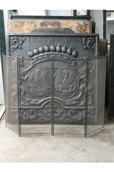 Tall Antique Fireplace Screen