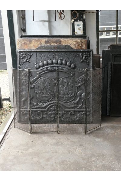 Tall Antique Fireplace Screen