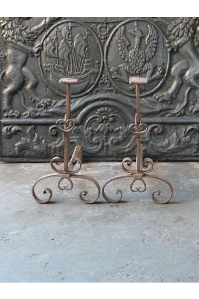 Louis XV Iron Andirons