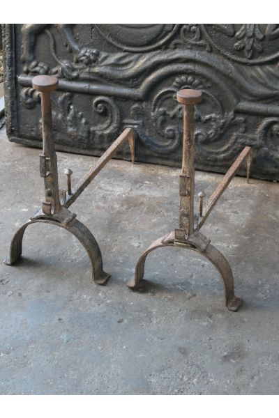 Louis XV Iron Andirons