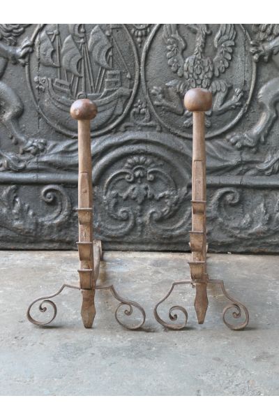 Louis XV Iron Andirons