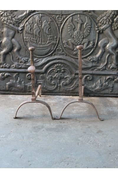 Louis XV Iron Andirons