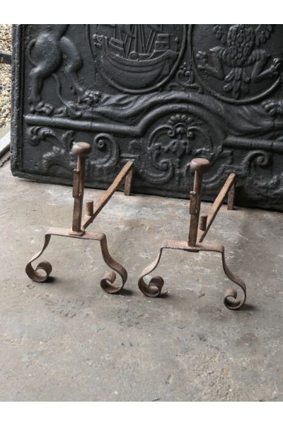Louis XV Iron Andirons