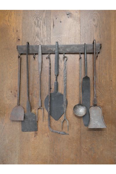 Antique Wall-mounted Fireplace Tools