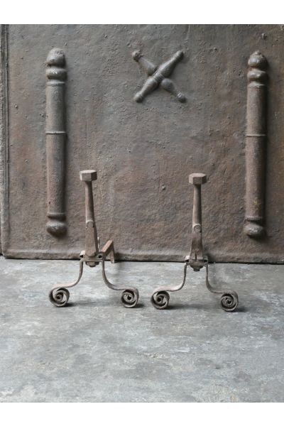 Louis XV Iron Andirons