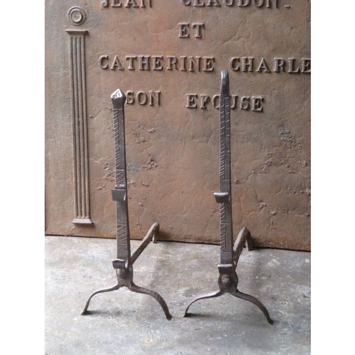 Louis XIII Andirons | Landiers made of Wrought iron 