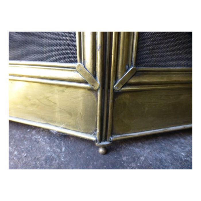 Fire screen (brass) made of Brass, Iron mesh 