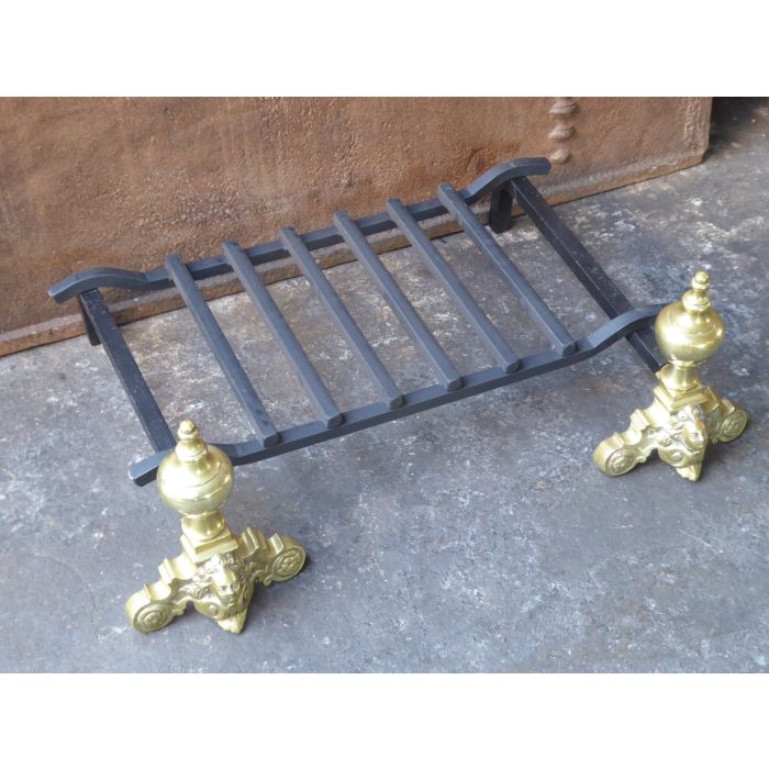 Louis XIV Style Andirons made of Wrought iron, Polished brass 