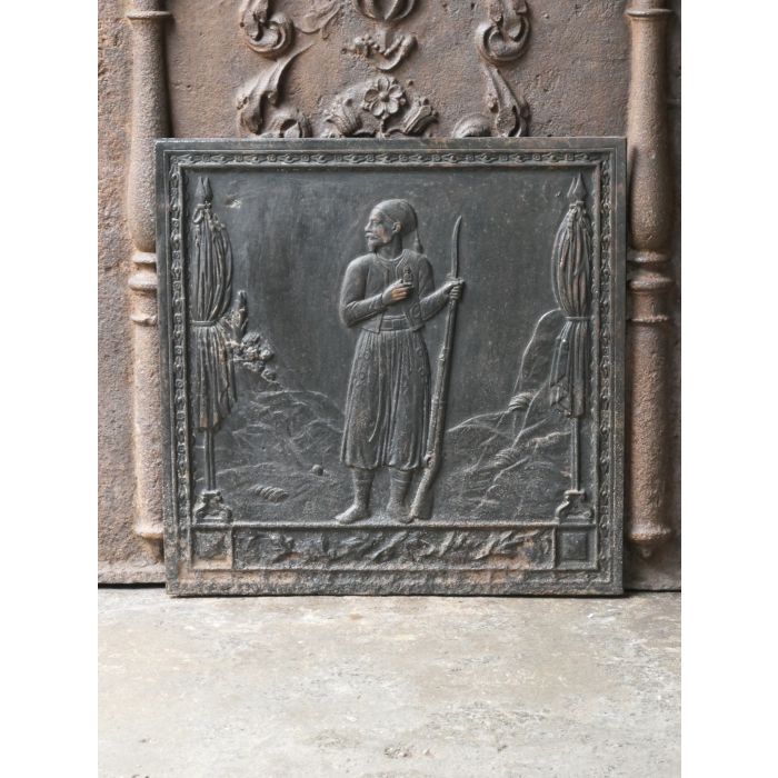 The Zouave Fireback made of Cast iron 