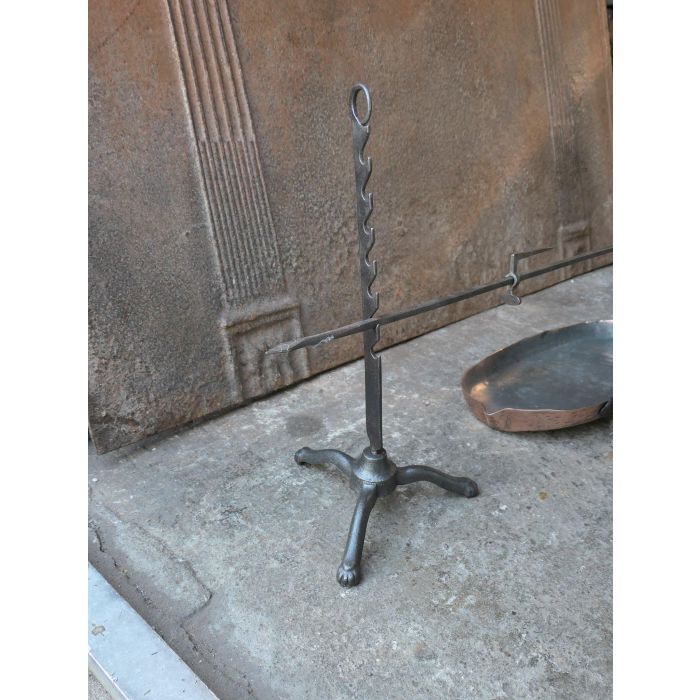 Antique Spring-Driven Roasting Jack made of Cast iron, Wrought iron, Brass, Copper 