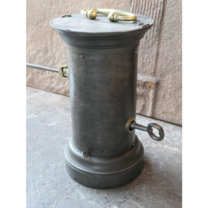 Antique Spring-Driven Roasting Jack made of Cast iron, Wrought iron, Brass, Copper 