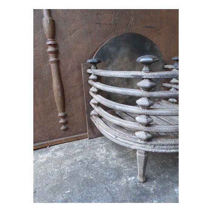 English Fireplace Basket made of Cast iron, Wrought iron 