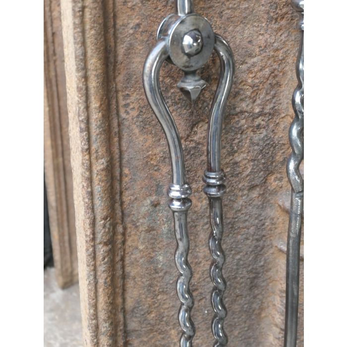 Polished Steel Fire Irons made of Cast iron, Polished steel 