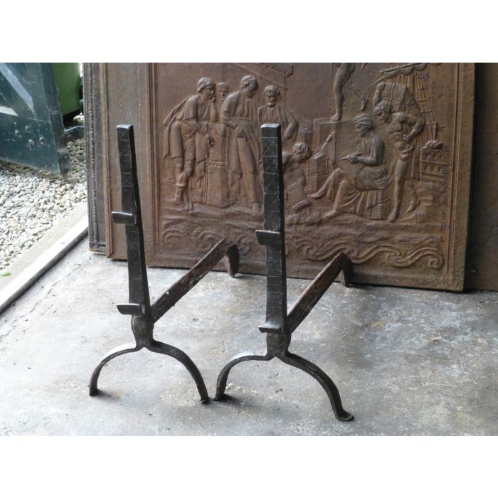 Louis XIII Andirons made of Wrought iron 