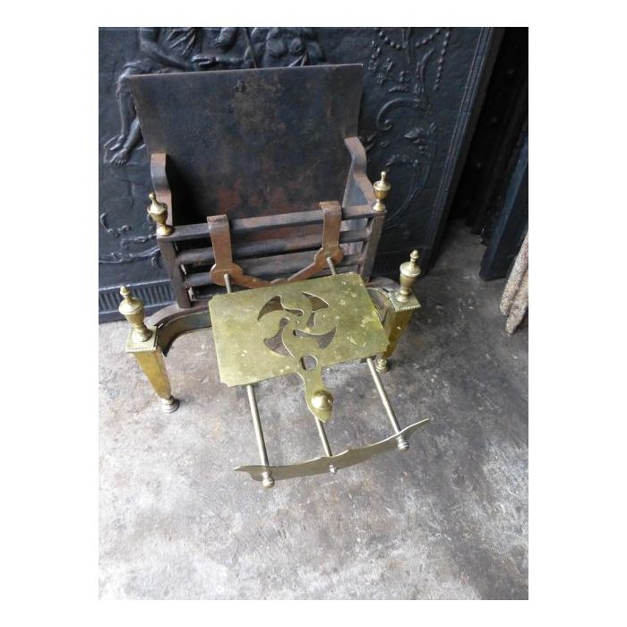 18th c. Fire-Bar Trivet made of Wrought iron, Brass 