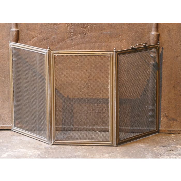 Napoleon III Fireplace Screen made of Brass, Iron mesh, Iron 