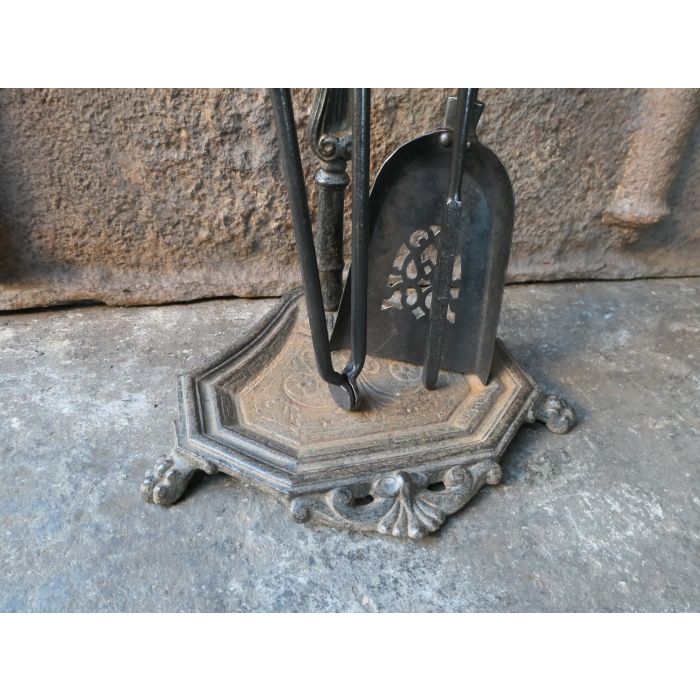 Victorian Cast Iron Fireplace Tools & Stand