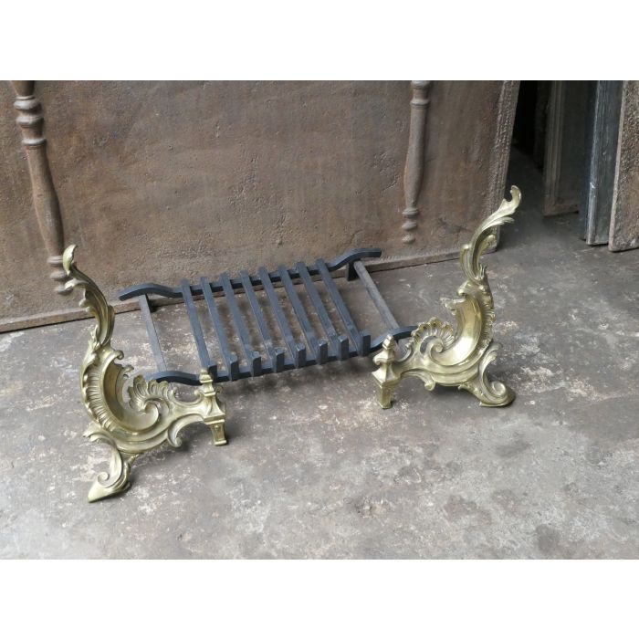 French Fire Basket made of Wrought iron, Brass 