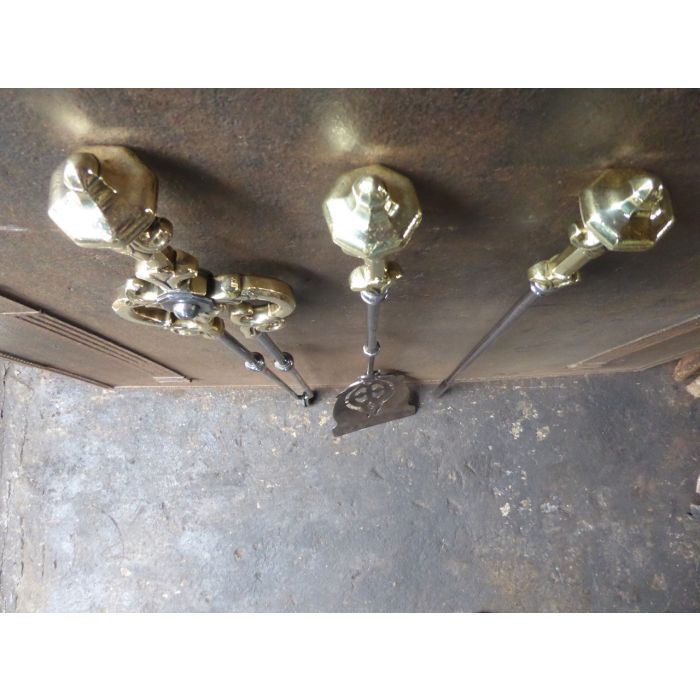 Polished Steel Fire Irons made of Polished steel, Polished brass 
