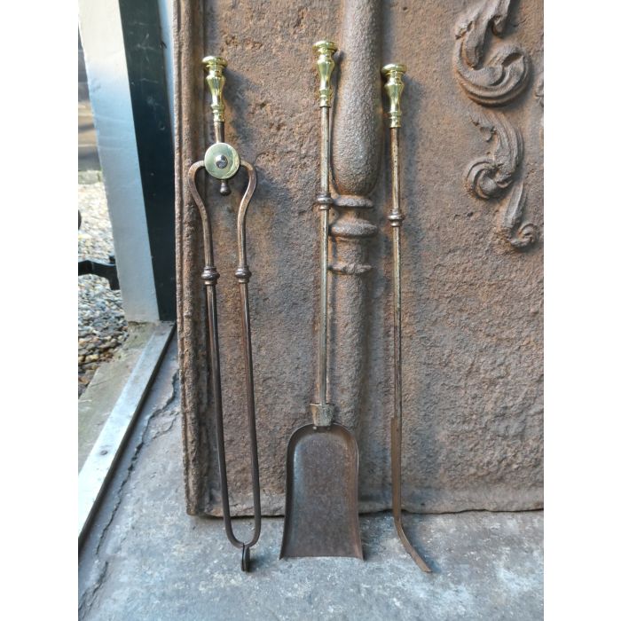 Victorian Companion Set made of Wrought iron, Brass, Polished brass 