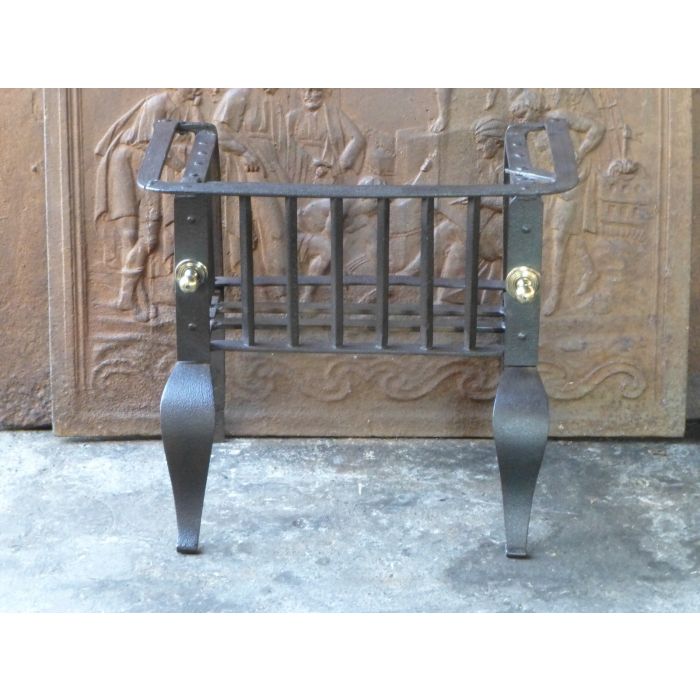 Georgian Fire Grate made of Wrought iron, Polished brass 