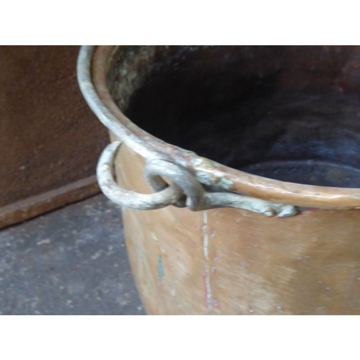Antique Firewood Basket made of Wrought iron, Copper 