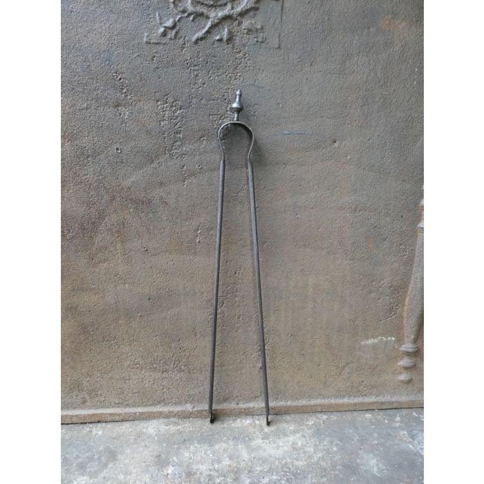 Antique French Fire Tongs made of Wrought iron 