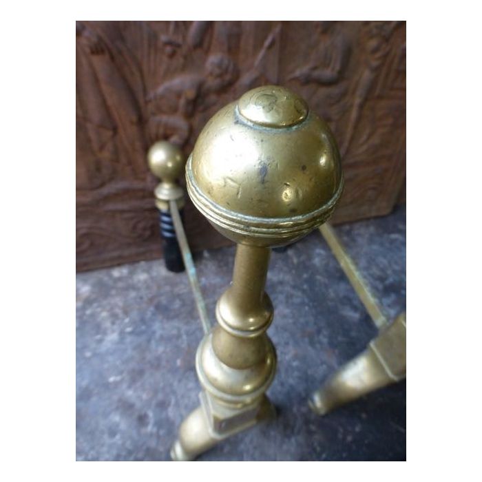 Victorian Rests Fire Irons made of Brass, Wood 