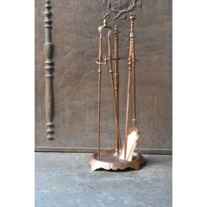 Napoleon III Fireplace Tools made of Brass, Copper 