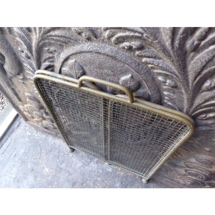 Victorian Fire Screen made of Brass, Iron mesh 