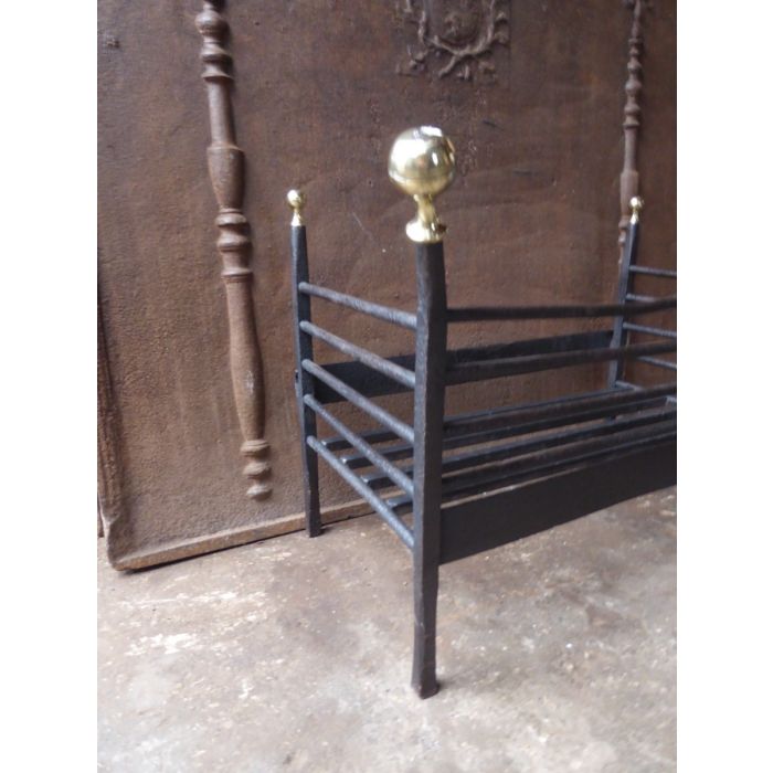 Victorian Wood Grate made of Wrought iron, Polished brass 