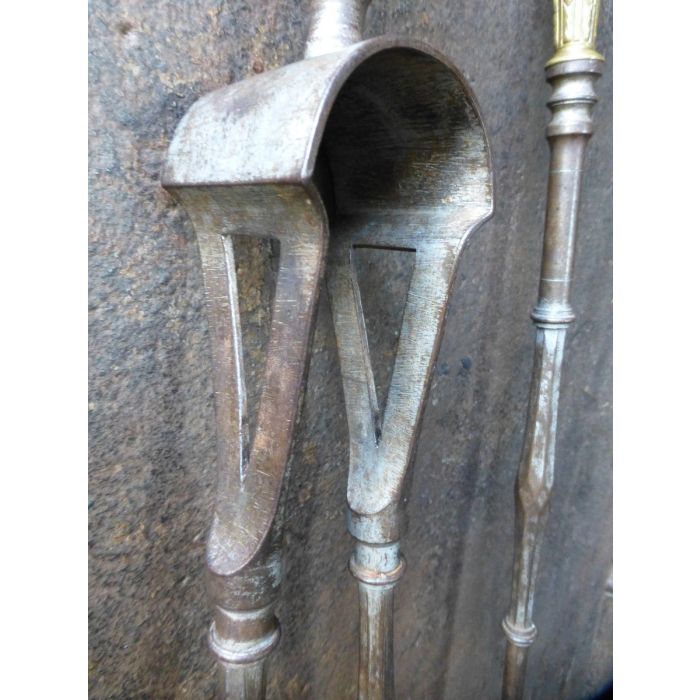 Art Nouveau Fire Tools made of Wrought iron, Brass 