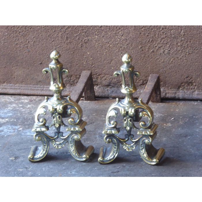Brass Andirons Fireplace made of Wrought iron, Brass 