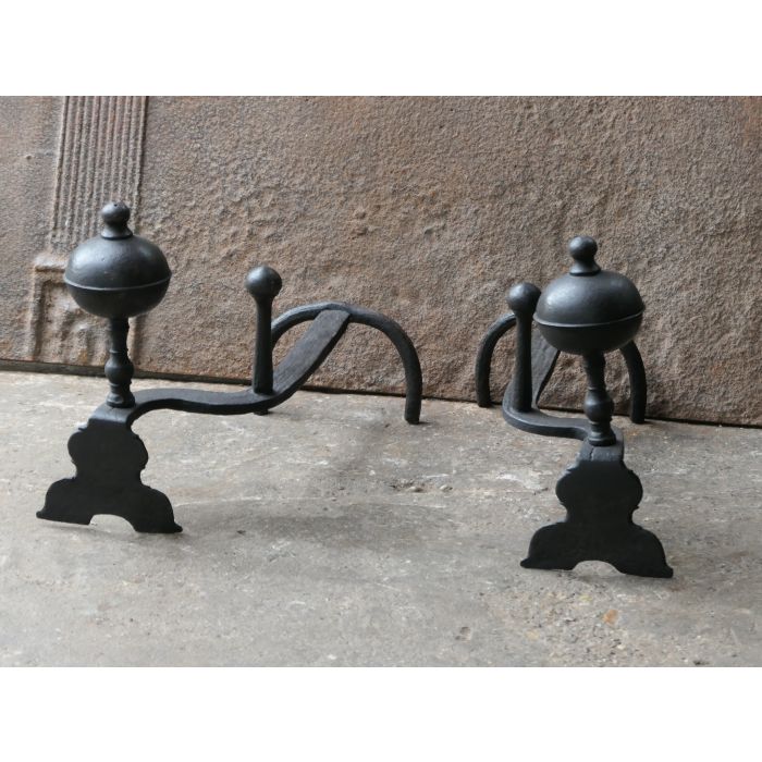 Antique Fireplace Andirons made of Wrought iron 