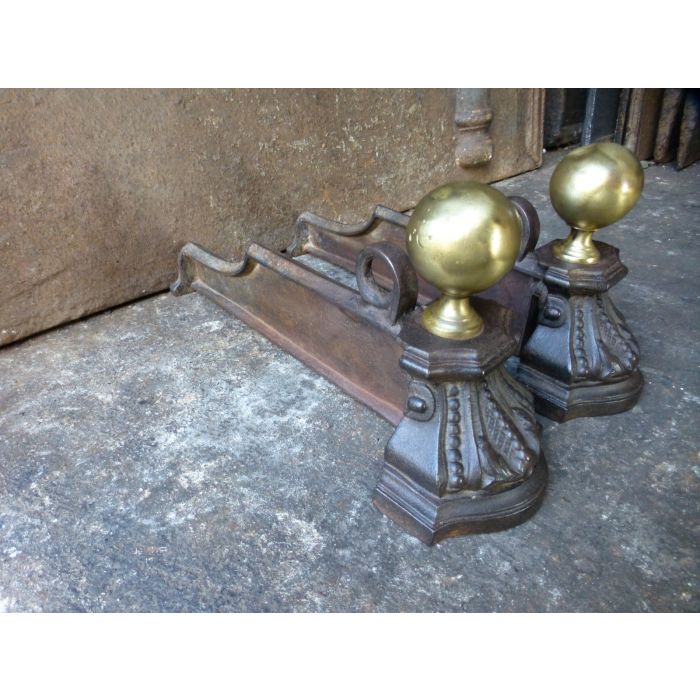 Neoclassical Style Andirons made of Wrought iron, Brass 