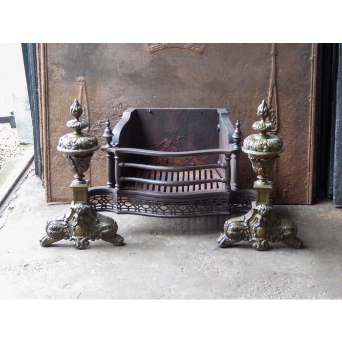 Victorian Fireplace Grate made of Cast iron, Wrought iron, Brass 