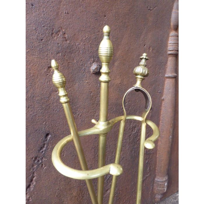 Bouhon Frères Fireplace Tools made of Brass, Copper 