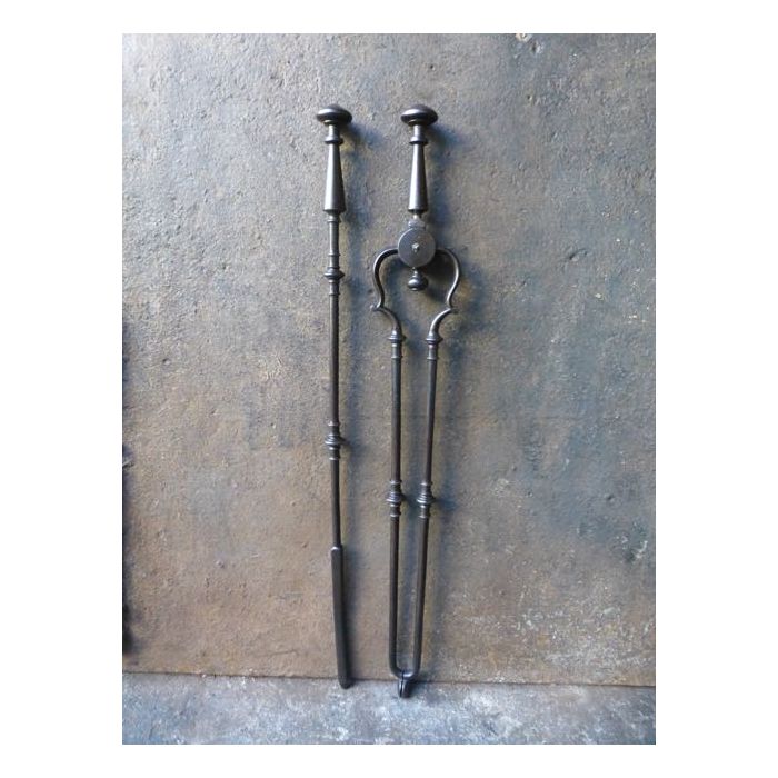 Georgian Fire Irons made of Wrought iron, Polished copper, Bronze 
