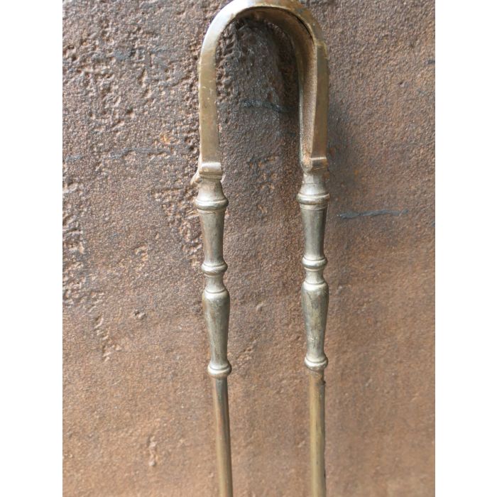 Napoleon III Fire Tongs made of Wrought iron, Bronze 