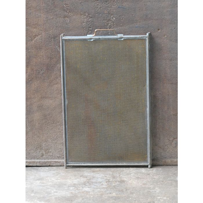 French Fireplace Screen made of Copper, Iron mesh, Iron 