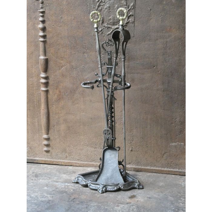 Napoleon III Fireplace Tools made of Cast iron, Wrought iron, Brass 