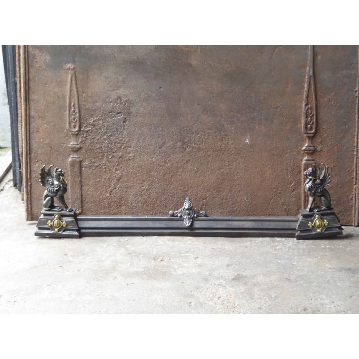French Fireplace Fender made of Brass, Iron 