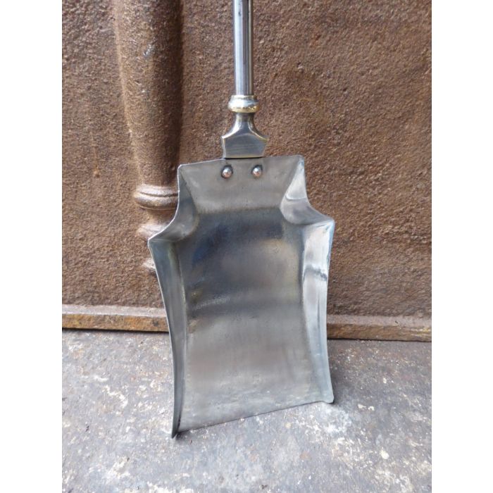 Large Fireplace Shovel made of Polished steel, Polished brass 