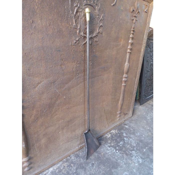 Antique French Fire Shovel made of Wrought iron, Brass 