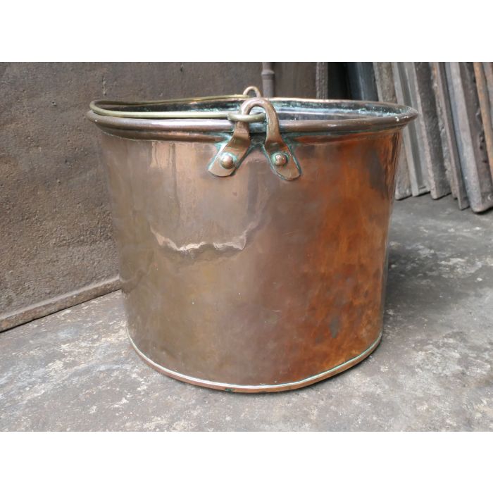 Antique Log Bucket made of Brass, Copper 
